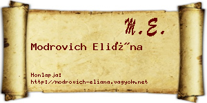 Modrovich Eliána névjegykártya